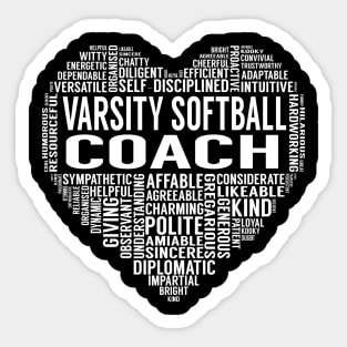 Varsity Softball Coach Heart Sticker